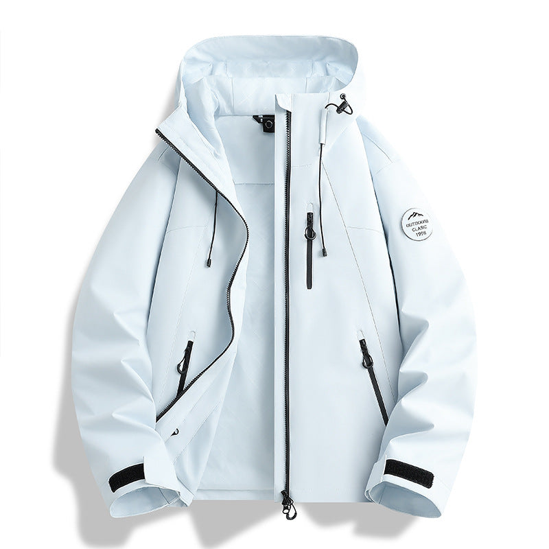 Women Lightweight Waterproof Hooded Jacket with Teddy Charm and Concealed Zipper Pockets Amarae