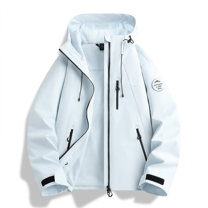 Women Lightweight Waterproof Hooded Jacket with Teddy Charm and Concealed Zipper Pockets Amarae