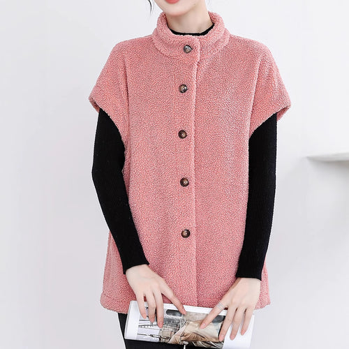 Ladies Cozy Cardigan with Buttons and Chic High Collar