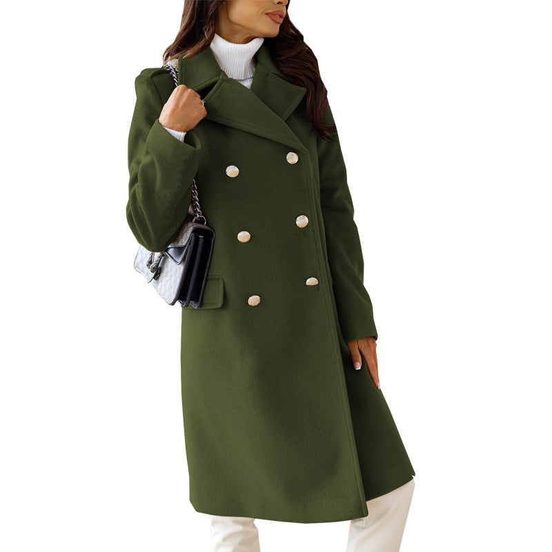 Elegant wool coat for women with trendy double-breasted design Amarae