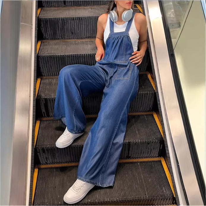 Women's overalls in wide-leg design with a relaxed fit, adjustable straps, and functional pockets Amarae