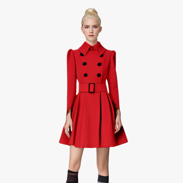Modern trench coat for women with a fitted cut and button lining