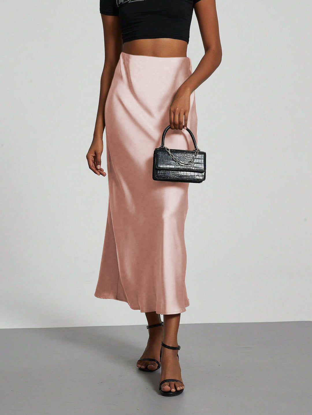 Women Elegant and flowing Satin Maxi Skirts Lune London