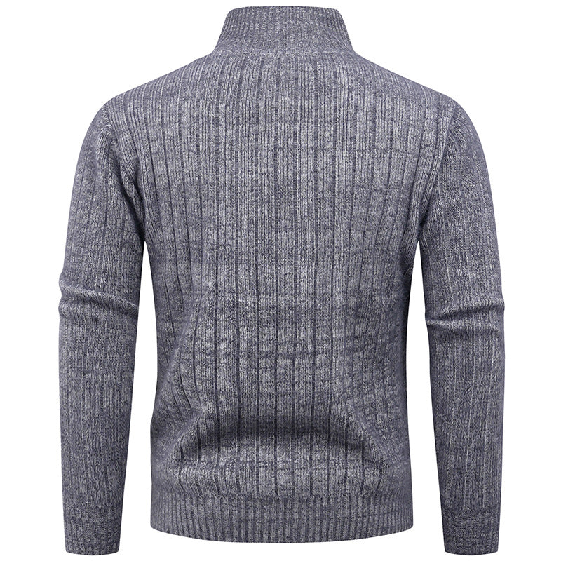Men's knitted sweater with modern zipper and ribbed structure Lune London