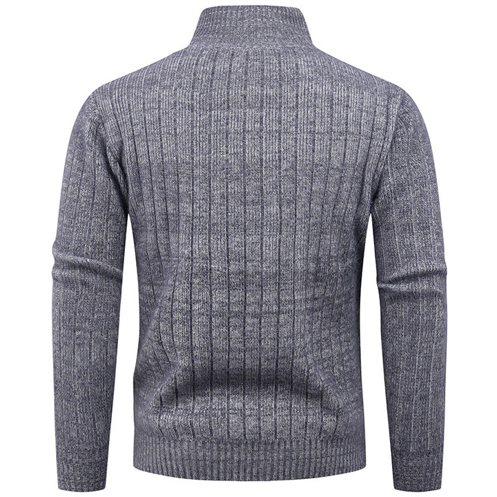 Men's knitted sweater with modern zipper and ribbed structure Lune London