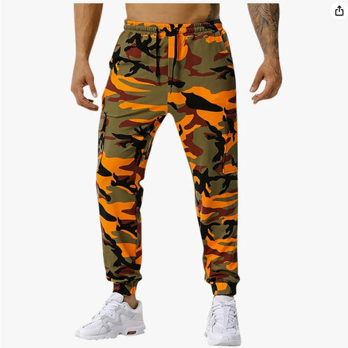 Men's cargo pants with practical side pockets in camouflage design Amarae
