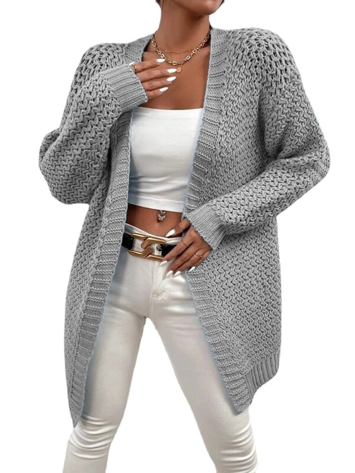Women's knit jacket with open cut and luxurious textured pattern Lune London