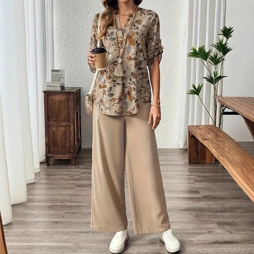 Amarae floral pattern blouse shirt for women