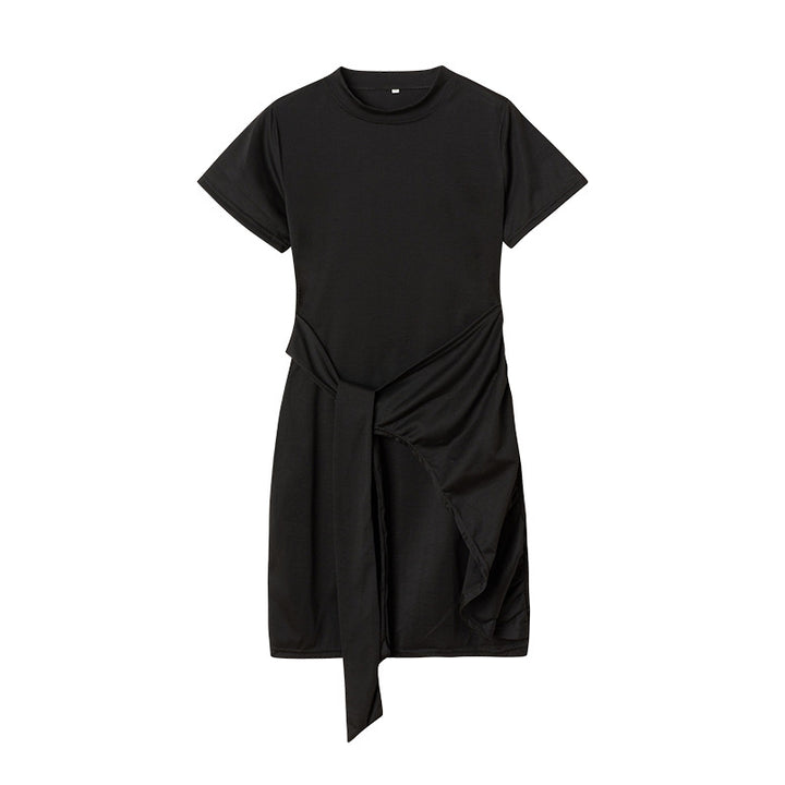 Chic and Stylish Draped Leisure T-Shirt Dress for Women