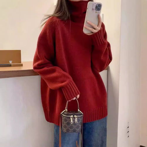 Pull à col roulé oversize pour femmes en tricot de haute qualité Chic & Stil