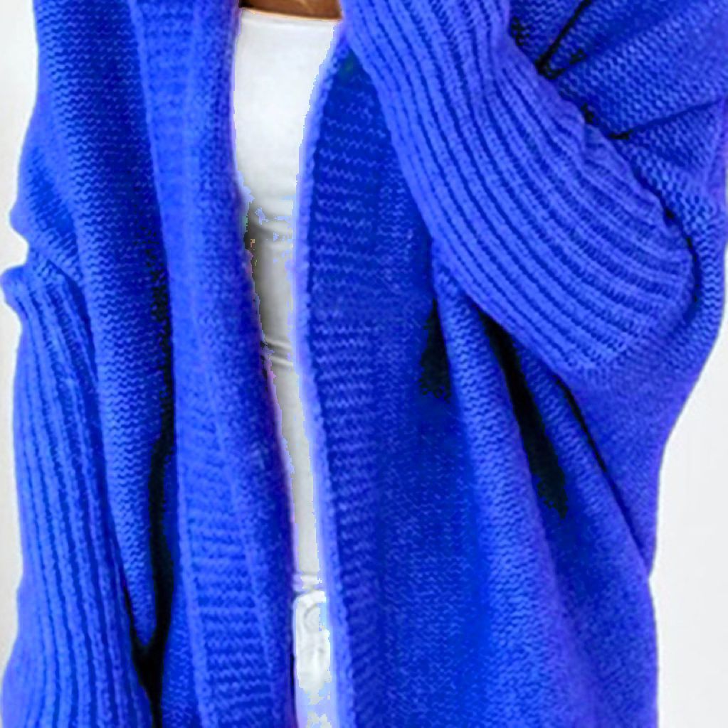 Ladies Casual Knit Sweater with Open Front and Fine Texture Lune London