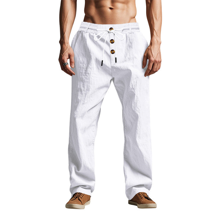 Casual beach pants for men with elastic waist and practical side pockets Lune London