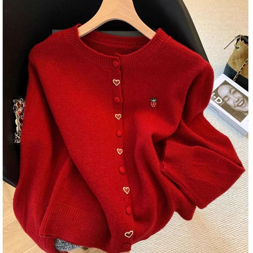 Gilet confortable pour femmes avec appliqués cœur et fraise Chic & Stil