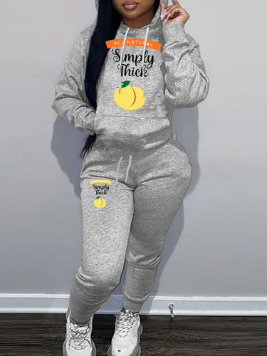 Sweatshirt and jogger set for women with creative fruit pattern and comfortable fit Amarae