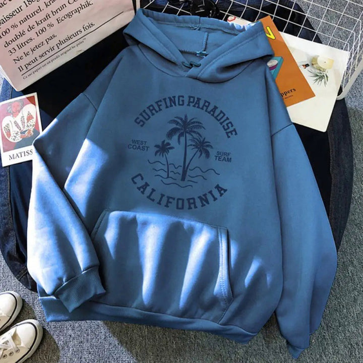 Women's hoodie with casual surf design and high-quality cotton blend Chic & Stil