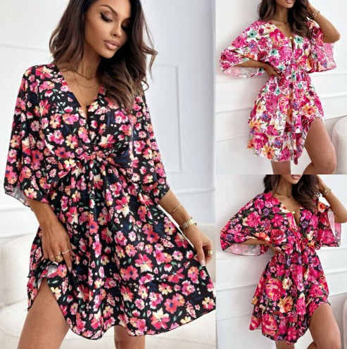 Amarae floral print wrap dress for women