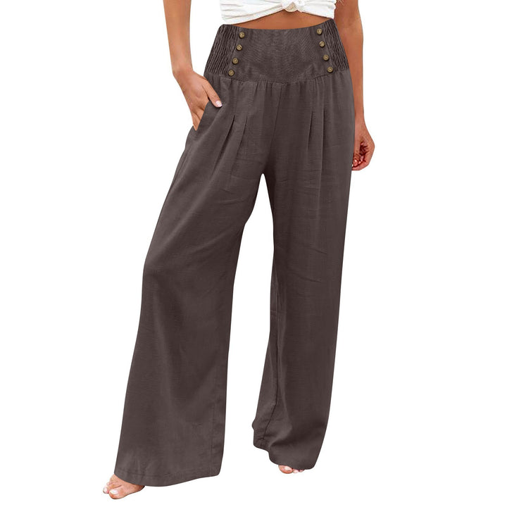 Summer wide pants for women with button details Lune London