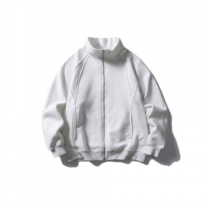 Unisex Boxy-Oversize-Zip Jacket with Stand-Up Collar, Raglan Sleeves, and Side Pockets Amarae