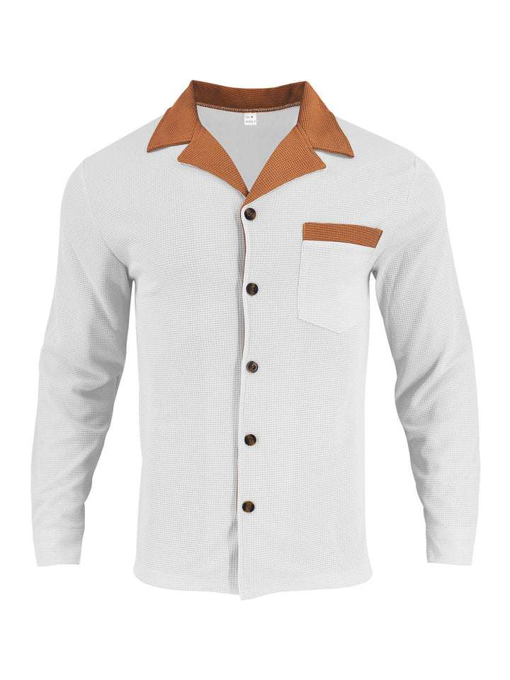 Luxury shirt for men with structured design featuring a contrast collar and practical chest pocket Lune London
