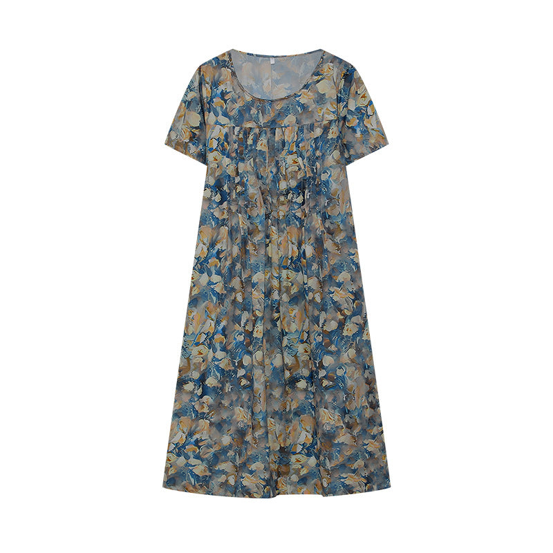 Maxi dress for women with a floral design and wide sleeves Lune London