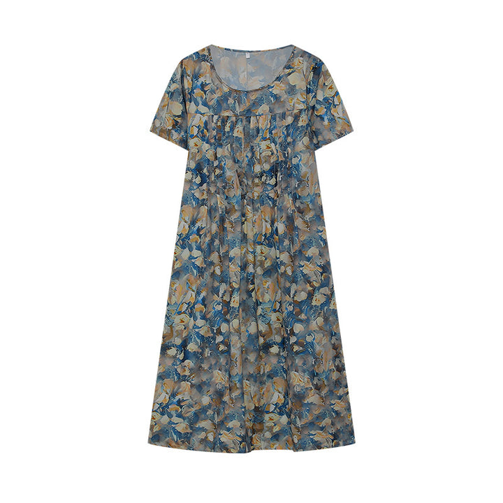 Maxi dress for women with a floral design and wide sleeves Lune London