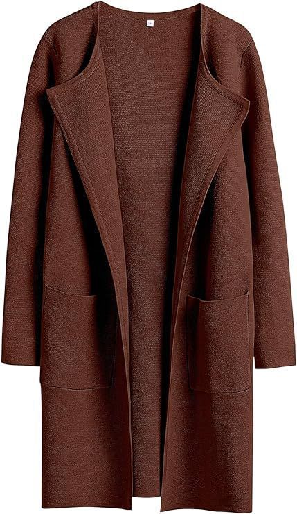 Lune London Women's Open Front Knitted Jacket with Practical Pockets