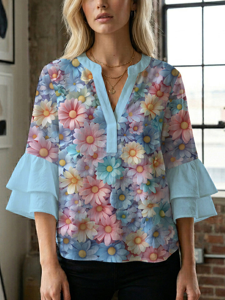 Women's artistic top with ruffled sleeves Lune London