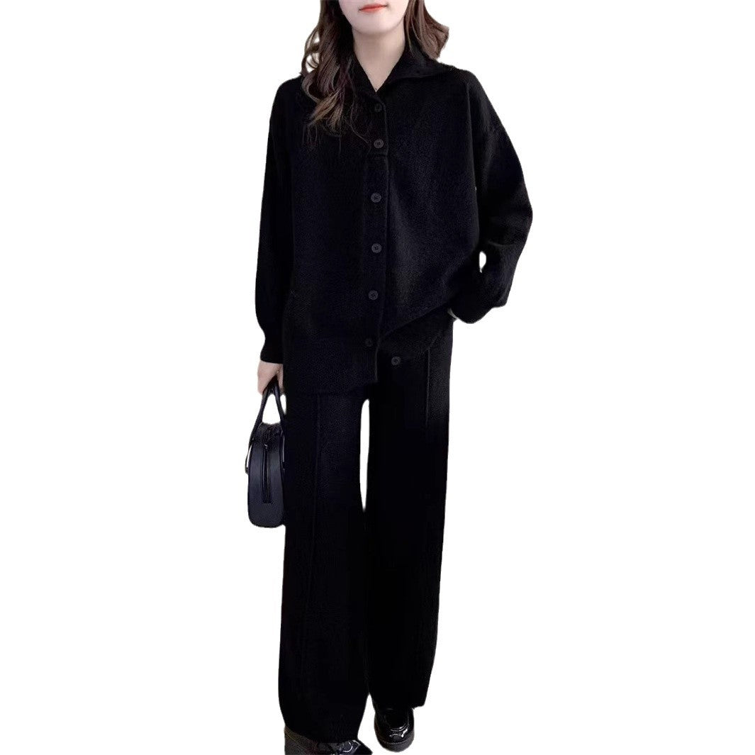 Ensemble tricot femme avec col haut et design à boutons Chic & Stil