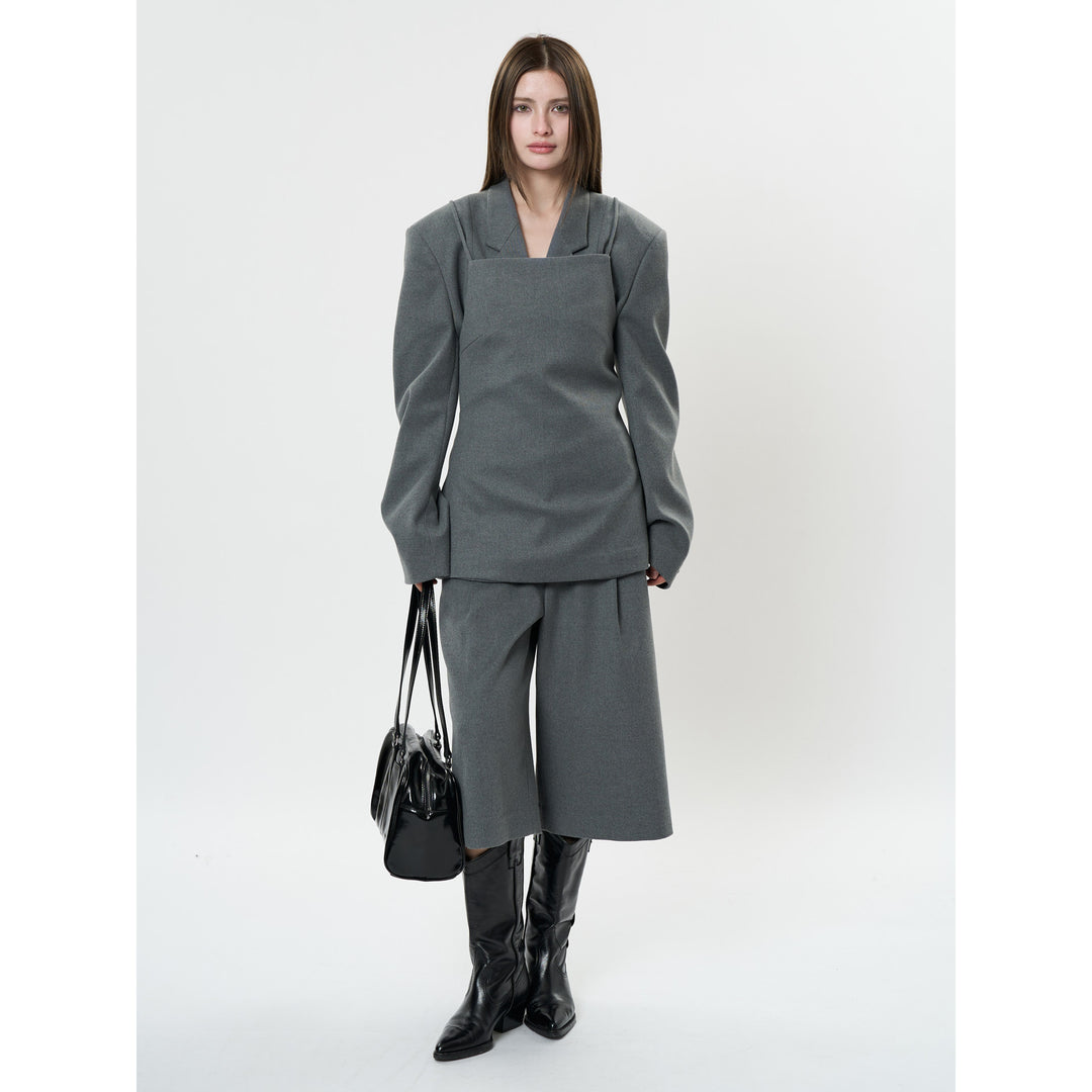 Women's high-waisted culotte in tailoring style with pleats and side pockets Amarae
