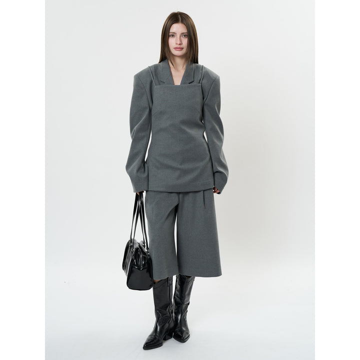 Women's high-waisted culotte in tailoring style with pleats and side pockets Amarae