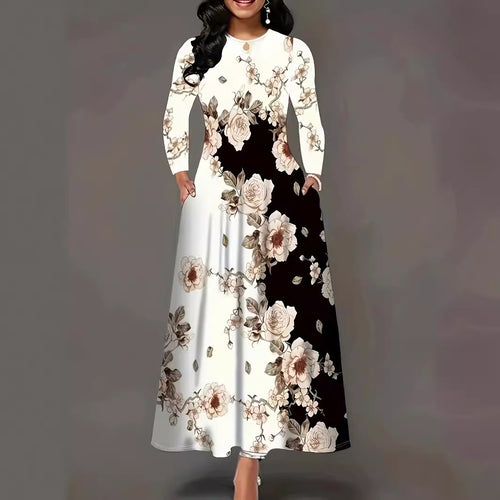 Maxi dress for women with a floral design and practical pockets Amarae
