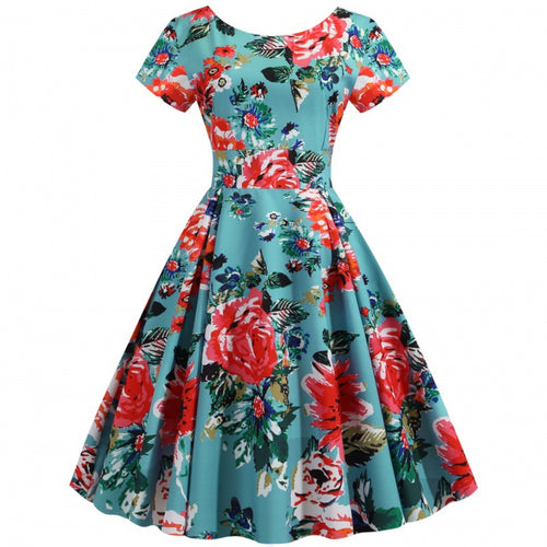 Robe florale midi pour femmes en tissu doux et jupe fluide Chic & Stil