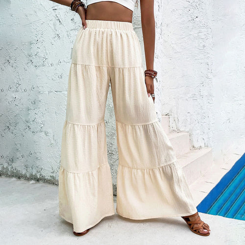 Pantalons palazzo larges pour femmes avec design en couches et ceinture élastique Chic & Stil