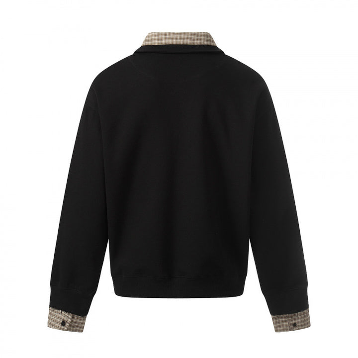 Men's sweatshirt with integrated shirt collar and layering look Amarae