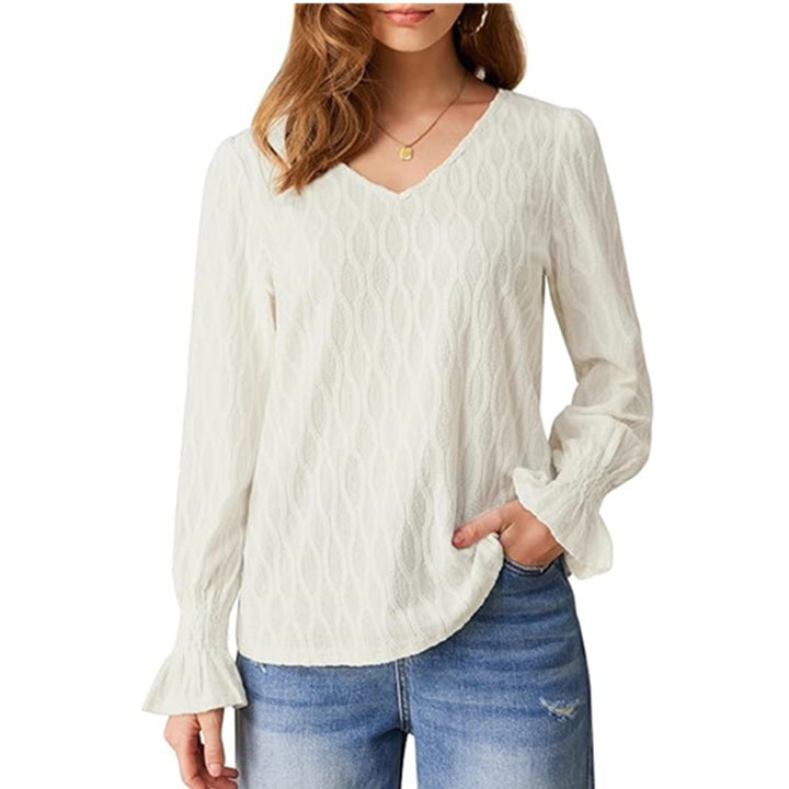 Blouse for women with V-neck and voluminous sleeves Lune London