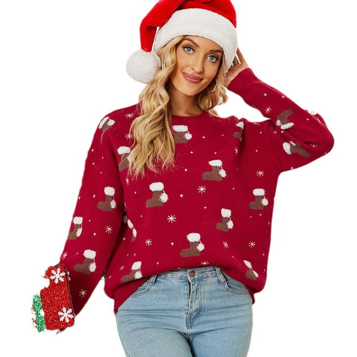 Women’s knitted sweater with festive design Lune London