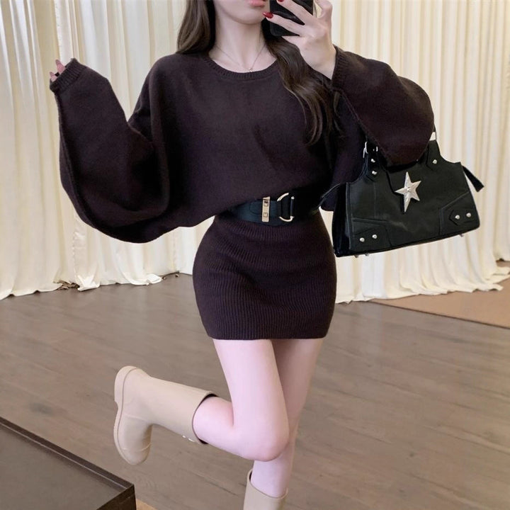 Robe en tricot élégante pour femmes avec un matériau doux et des manches larges Chic & Stil