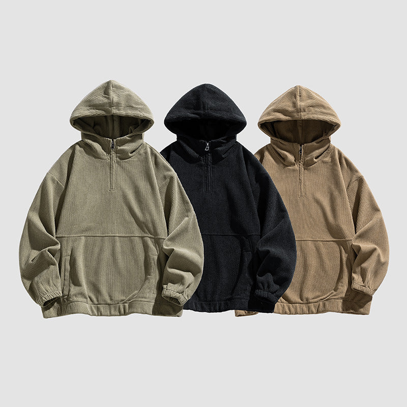 Women's fluffy hoodie with half-zip Lune London