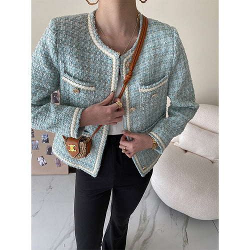 Ladies Elegant Boucle Jacket with Decorative Buttons Chic & Stil