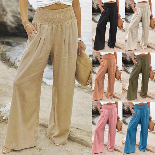 Loose summer pants for women with elastic waistband and comfortable pockets Amarae