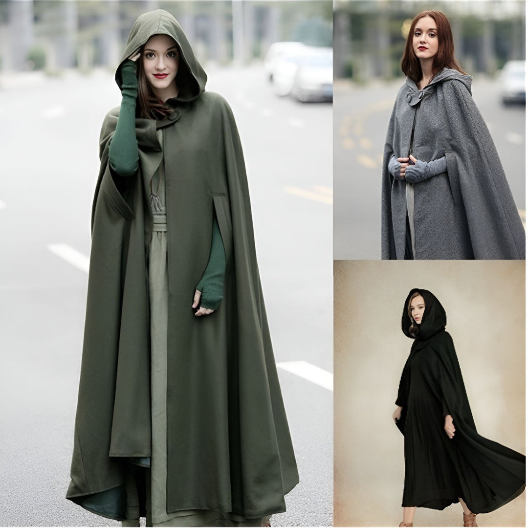 Ladies elegant hooded cape Lune London
