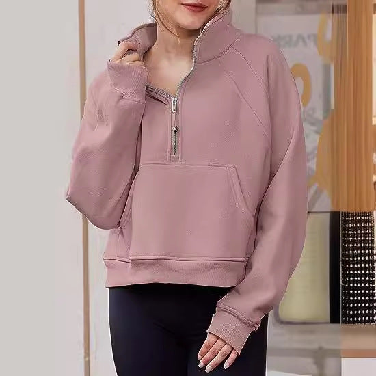 Ladies stylish half-zip sweatshirt Lune London