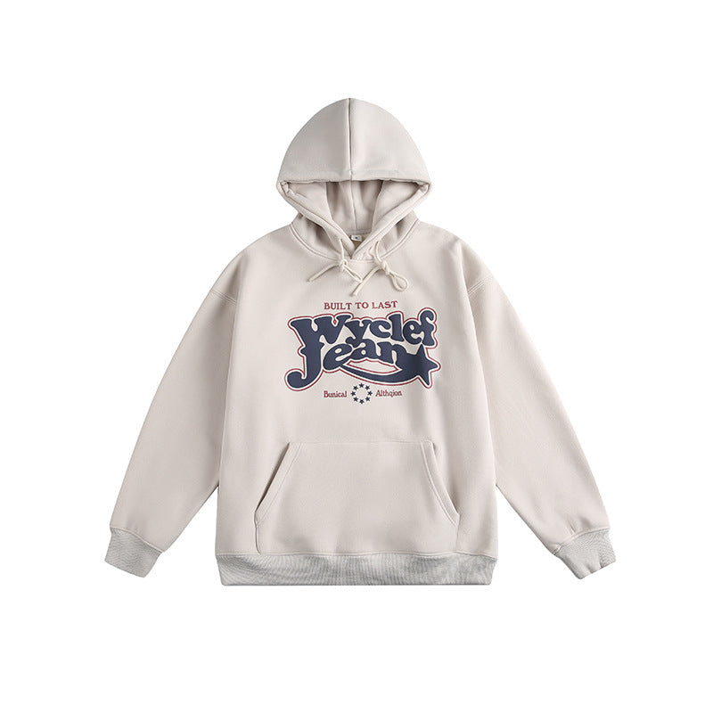 Unisex Oversize Hoodie with Vintage Logo Print and Kangaroo Pocket Amarae