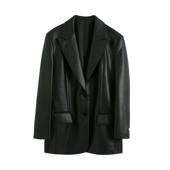 Elegant and refined ladies leather blazer jacket Lune London