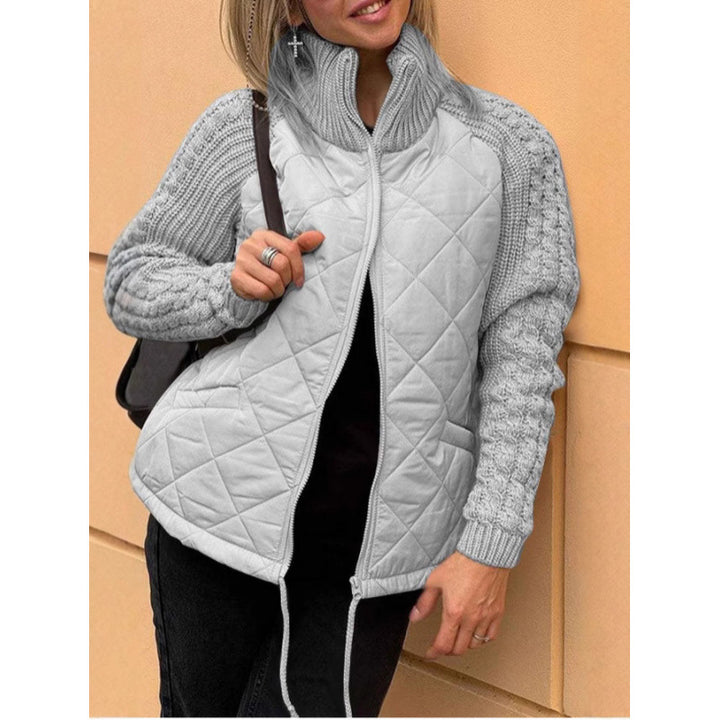Ladies quilted jacket with wool details Lune London