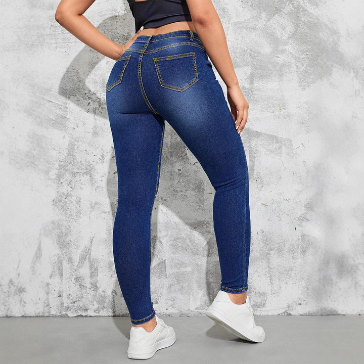 Women's High-Waisted Stretch Skinny Jeggings in Realistic Jeans Look with Figure-Flattering Waistband Amarae