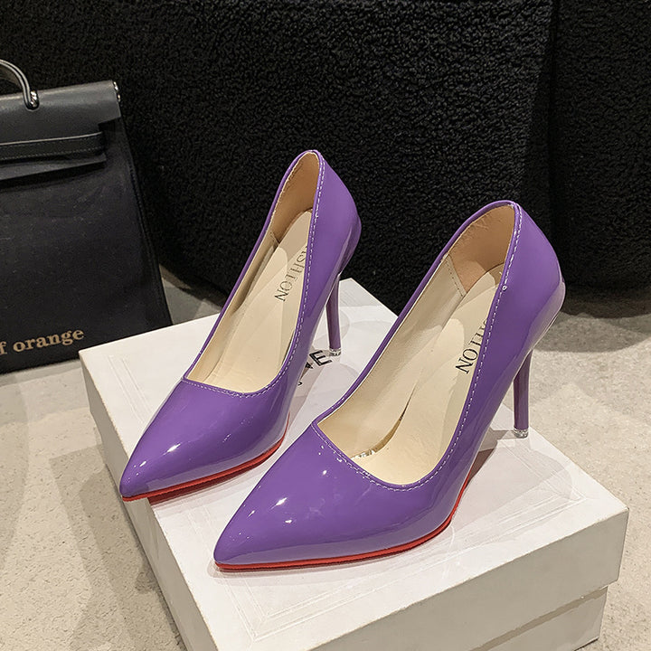 Elegant Ladies High Heels with Pointed Toe and Transparent Heel Lune London