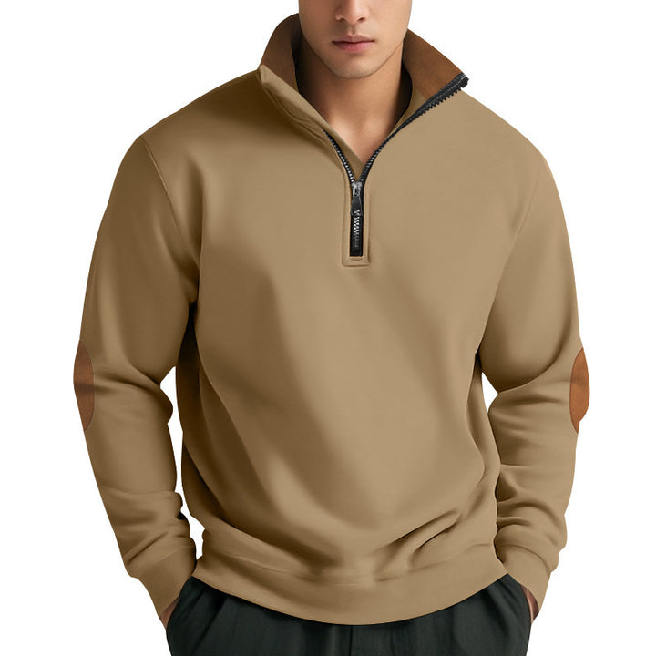 Men's high-neck sweater with zipper and contrasting details Lune London
