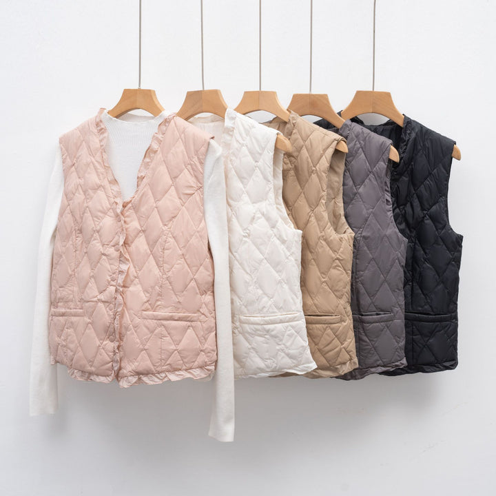 Ladies quilted vest with asymmetrical cut Amarae
