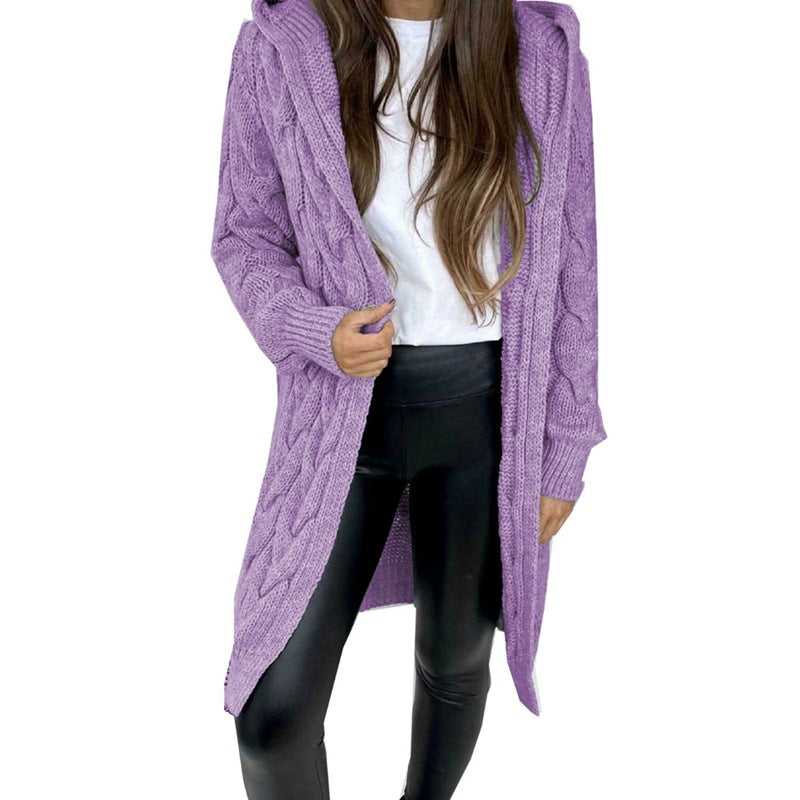 Long cable knit coat for women Lune London